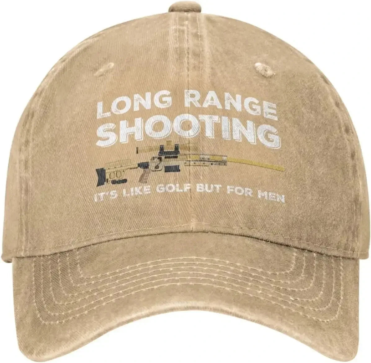 Funny Hat Long Ranges Shooting It's Like Golf But for Men Hat for Men Dad Hats Vintage Cap Good Vibrations