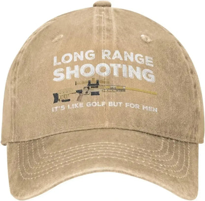 Funny Hat Long Ranges Shooting It's Like Golf But for Men Hat for Men Dad Hats Vintage Cap Good Vibrations