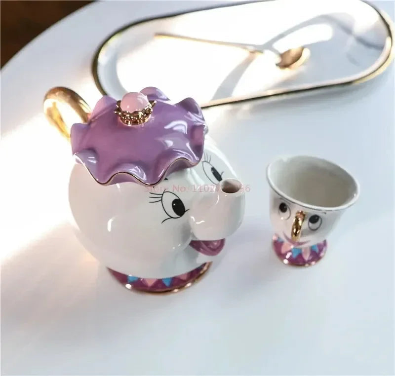 Disney Teapot Cute Cartoon Beauty And The Beast Coffee Pots Mug Mrs Potts Chip Cup Tea Cup Pots One Tea Sets Droshipping Good Vibrations Adult Super Store