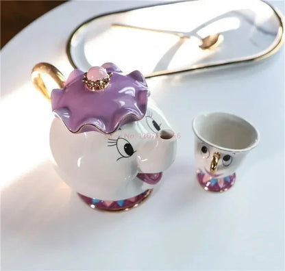 Disney Teapot Cute Cartoon Beauty And The Beast Coffee Pots Mug Mrs Potts Chip Cup Tea Cup Pots One Tea Sets Droshipping Good Vibrations Adult Super Store