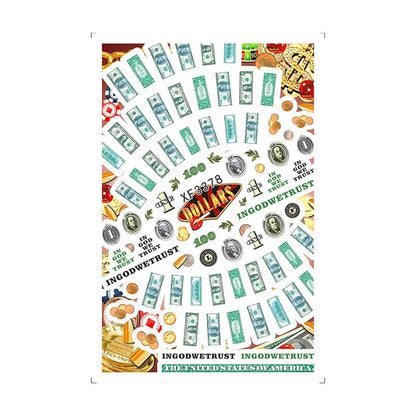 3D Money Dollar Sign Design Nail Art Sticker Decals Self Adhesive Manicure Tips Wraps Decoration Sliders for Nails Good Vibrations
