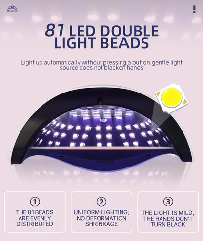 DianaBeauty 380W LED UV Lamp Dryer for Nails Gel Polish Drying Lamp with 4 Timer Setting Auto Sensor Professional Nail Light Good Vibrations