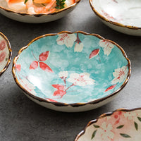 7.5inch Japanese Household Noodle Bowl Ceramic Soup Bowl With Handle Salad  Bowl Pasta  Fruit Bowl Microwave  Kitchen Tableware Good Vibrations