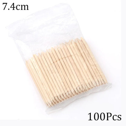 100/50pcs Nail Art Pusher Orange Wood Sticks Cuticle Pusher Remover Rhinestones Dotting Removal Manicure Pedicure Care Tools Good Vibrations