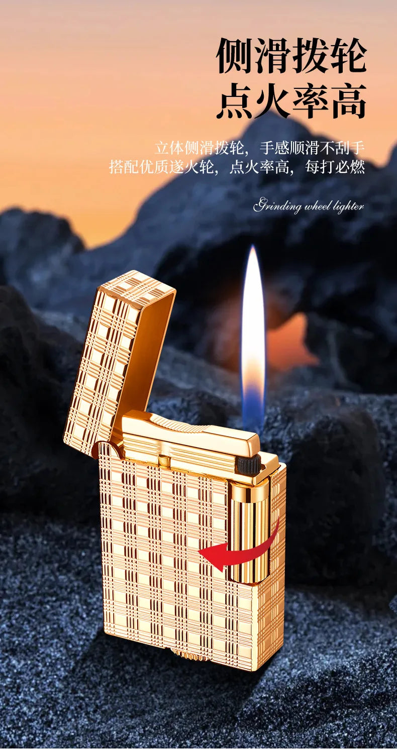 Metal Stripe Loud Lighter Unusual Lighters Cigarette Lighter Creative Wheel Lighter Butane Gas Lighter Open Fire Square Lighter Good Vibrations Adult Super Store