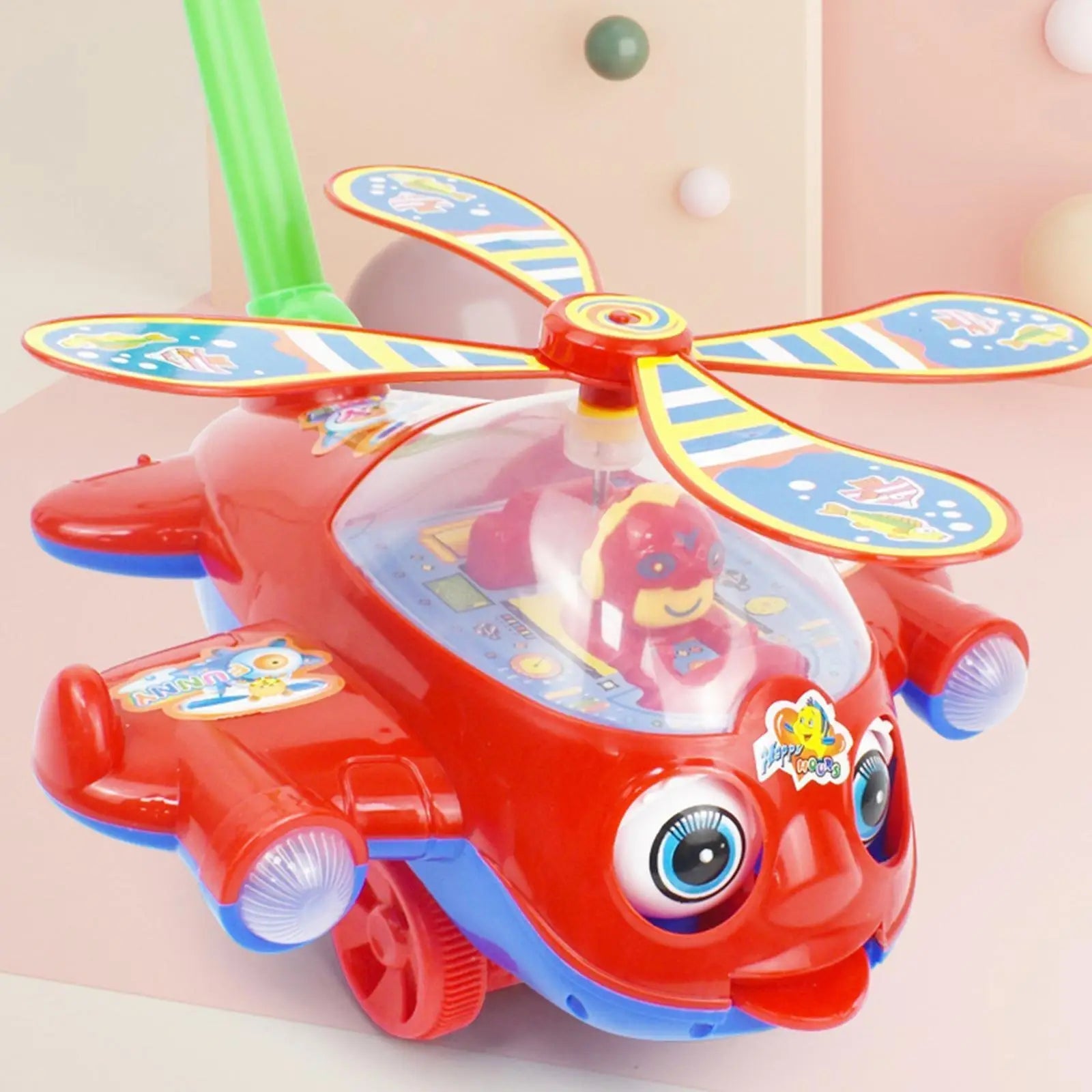 Baby Walker Toy Hand Push Toddler Toy Plane Car Toy Push Along Walking Toy for Kids Children Boys Girls Outdoor Good Vibrations
