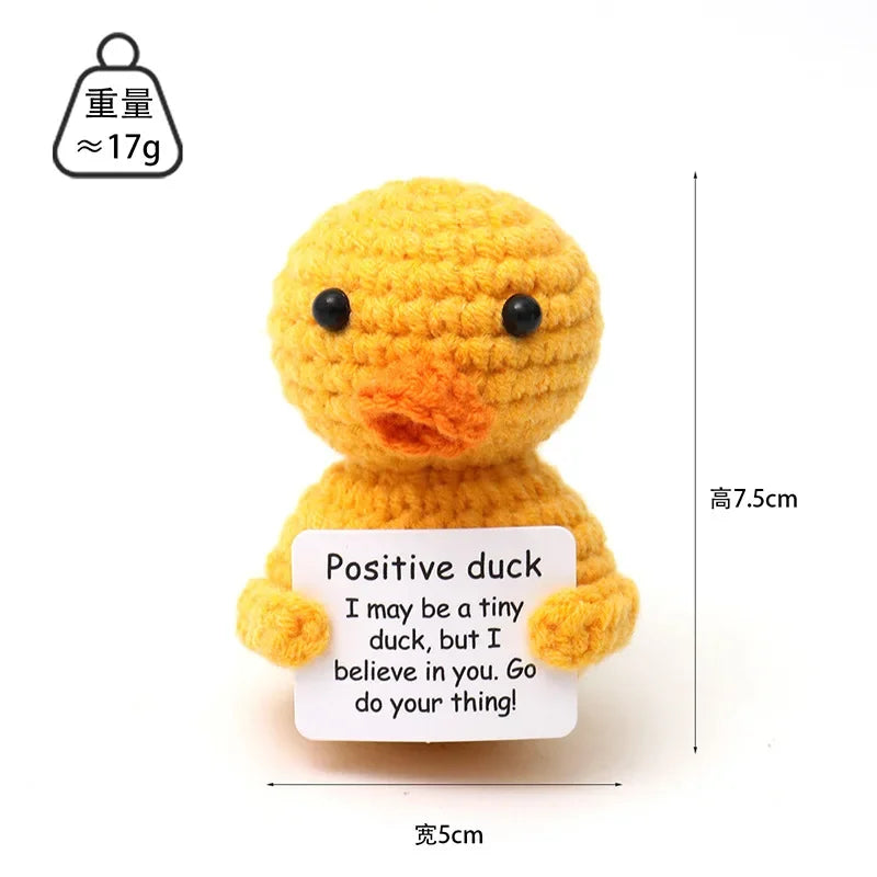 Positive Crochet Doll Energy Mini Pocket Hug Cute Bee Animal Funny Handmade Creative Ornaments Birthday Gift Desktop Toy Good Vibrations