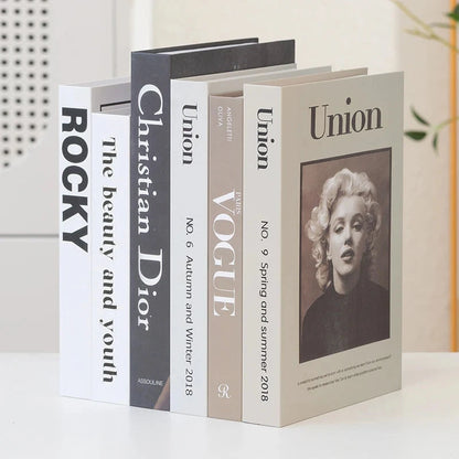 Modern fake book ornament Nordic light luxury simulation book living room home store decoration photo props book case box Good Vibrations