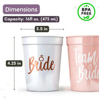 1Set Bachelorette Party Team Bride Plastic Drinking Cups Bridal Shower Gift Bride to be Hen Party Supplies Wedding Decorations Good Vibrations