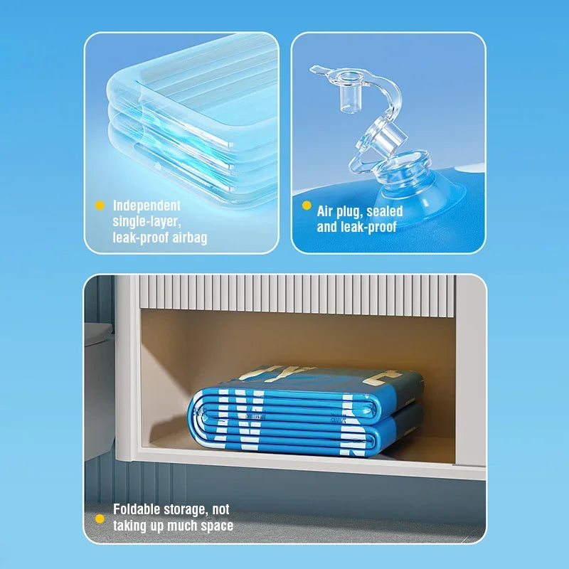 Inflatable Pool 3/2.6/2.1M Large Family Pools Swimming Pool with Canopy Children's Outdoor Removable Basen Toys for Kids Adult Good Vibrations