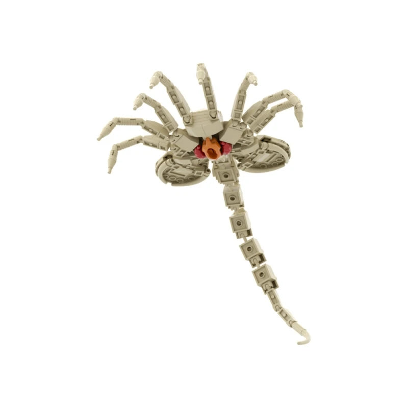 MOC Horror Movie Alien Face Hugger Model Building Blocks Set Monster Insect Claw Assembled Bricks Hanging Face Toy AdultsGift Good Vibrations