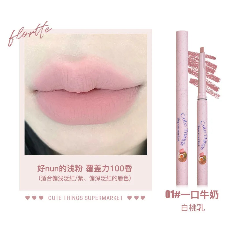 FLORTTE Lip Liner Pencil Matte Lipstick Long Lasting,Smooth Application Mechanical Lip Liners Pencil Good Vibrations