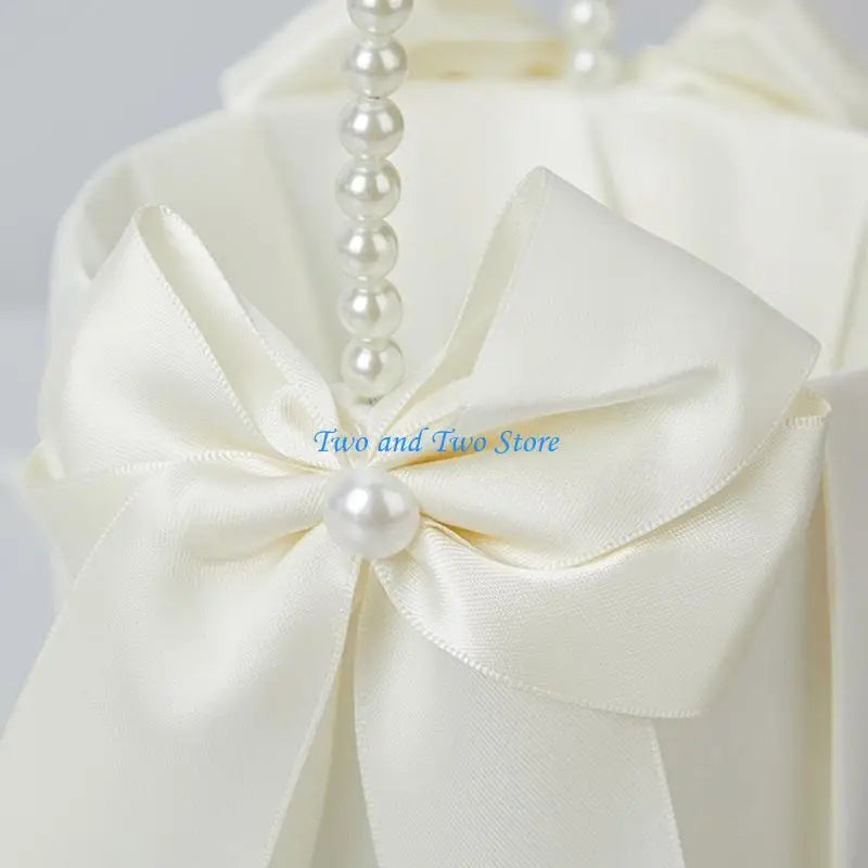 HX6F Handmade Punnet Pillow Rings Bearer Basket for Enchanting Wedding Ceremony Good Vibrations