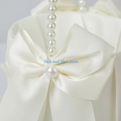 HX6F Handmade Punnet Pillow Rings Bearer Basket for Enchanting Wedding Ceremony Good Vibrations
