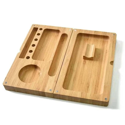 Rolling Tray Set Double-layer Magnetism Rolling Console Grinding Tray Pure Solid Durable All in One Wood Cigarette Tra Good Vibrations Adult Super Store