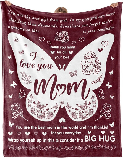 Gifts from Daughter Son for Mother's Day Birthday Mom Gifts Anniversary Unique Gifts for Mom Super Soft Flannel Throw Blankets Good Vibrations