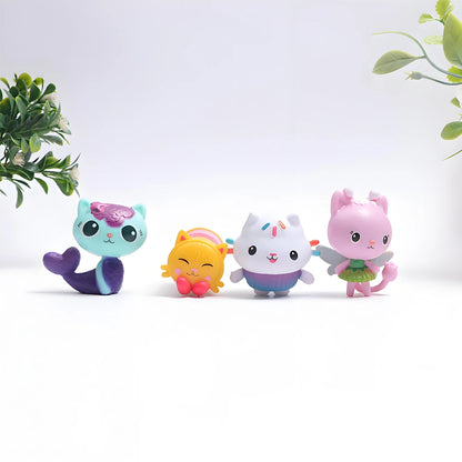13pcs Gabby Dollhouse Anime Figure Toy Smiling Car Cat Hug Gaby Girl Dolls Mercat Cartoon Action Figure Kids Xmas Birthday Gifts Good Vibrations