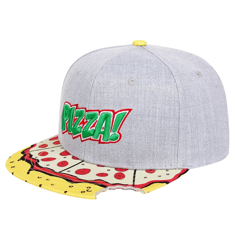 Unisex Eye PIZZA Embroidery Hip-hop Hats Spring and Autumn Outdoor Adjustable Casual Baseball Caps Sunscreen Hat Good Vibrations