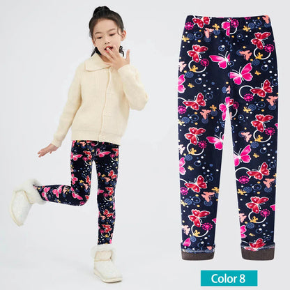 SheeCute Girls Winter Warm Pants Kids Fleece Lined Leggings for 3-11 Years SCW8101 Good Vibrations