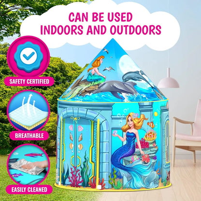 Pop Up Toy Tent  Play Tent  Child  Playhouse Indoor Tent  for Princess  Mermaid Kids Play Tent Unicorn Playhouse Under Sea Fort Good Vibrations
