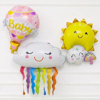Super Cute Sun Clouds Rainbow Balloons Birthday Party Decor Kids Toys Gifts Air Globos Cartoon Large Size Helium Balloon Decor Good Vibrations