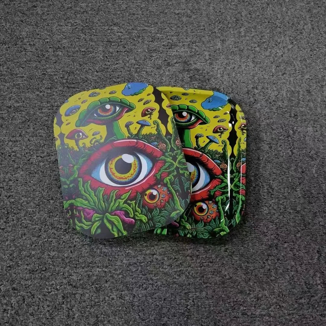1Pc Rolling Tray Tobacco Cigarette Paper Accessories Trays Magnetic Lid Smoking Grinder Storage Metal Plate 18x14CM Good Vibrations Adult Super Store