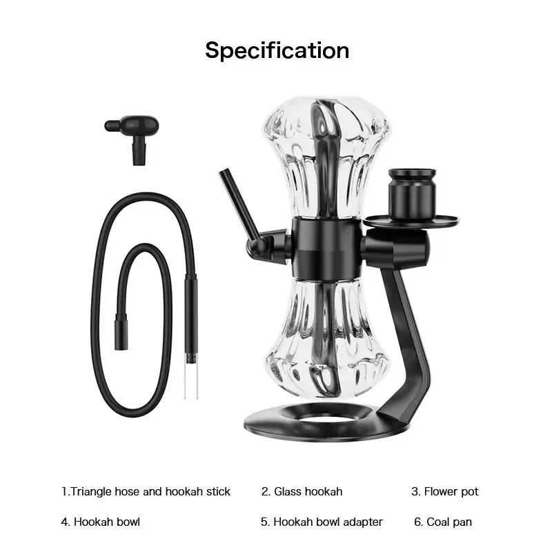 Diamond Gravity Hookah Shisha Pipes for Smoking Grass Chicha Sheesha Bowl Complete Kit Cachimbas 360°rotation Glass Кальян Set