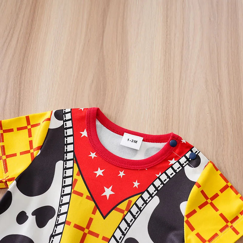 0-24 months newborns Baby Clothes One-Piece Cartoon Anime short-Sleeved Trousers Banquet Summer Fashion neonatal clothing Good Vibrations