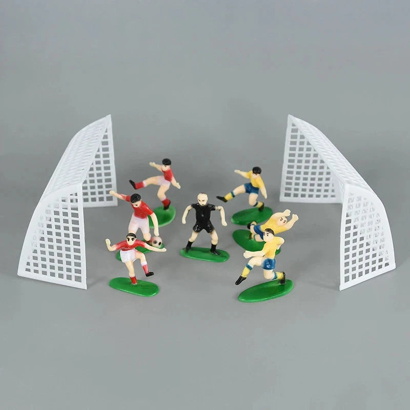 Football Birthday Cake Toppers Soccer Field Players Doll Cupcake Topper For Kids Birthday Sport Party Cake Decor DIY Baking Tool Good Vibrations