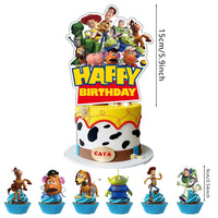 Toy Story Cake Topper、Cupcake Toppers ，Toy Story Birthday Decorations，Theme Party Supplies,  Toy Story Birthday Cake Decorations Good Vibrations