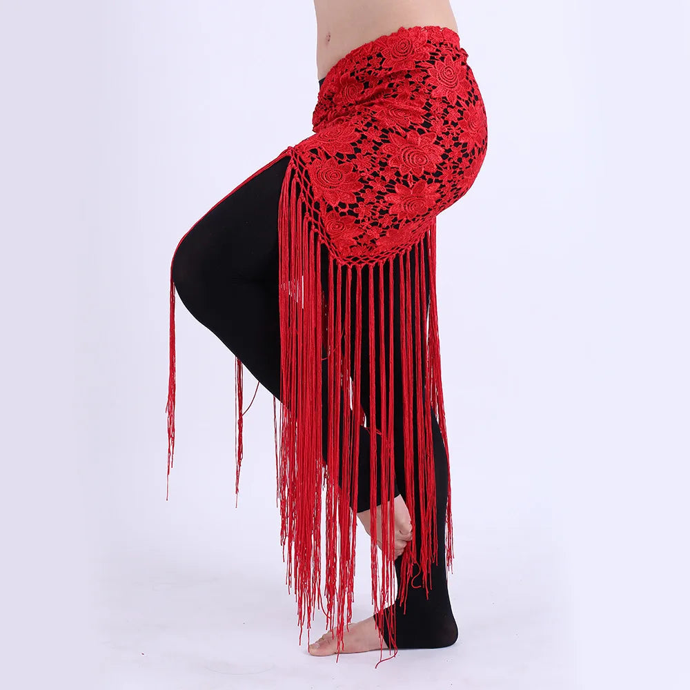 Halloween costume belly dance tassel triangular scarf performance waist scarf waist chain Indian dance costume accessories Good Vibrations