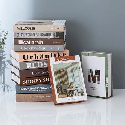 Modern fake book ornament Nordic light luxury simulation book living room home store decoration photo props book case box Good Vibrations