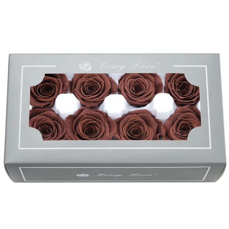 YO CHO 8PCS/Box A Eternal Rose Flower 4-5cm Preserved Fresh Flower Rose Valentine's Day Gift Wedding Thanksgiving Eternal Flower Good Vibrations