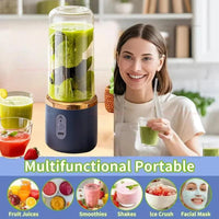 6 Blades Portable Blender 2Cups For Travel Portable Electric Juicer Mixer Usb Charge Fresh Fruit Juice Personal Blender Smoothie Good Vibrations
