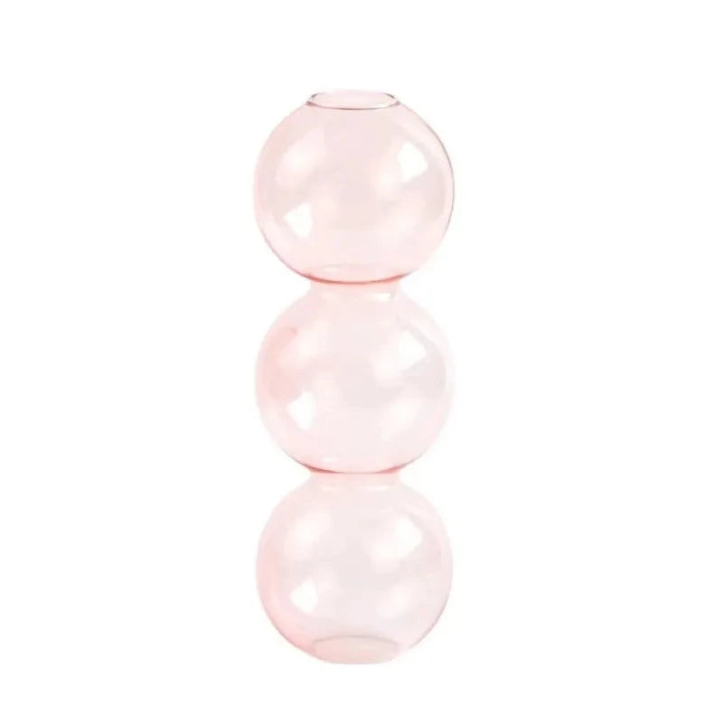 Nordic Glass Bubble Vase - Clear Hydroponic Planter for Home Desk Decor, Cute Simple Gift Idea & Flower Arrangement Decoration Good Vibrations