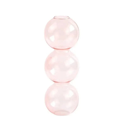 Nordic Glass Bubble Vase - Clear Hydroponic Planter for Home Desk Decor, Cute Simple Gift Idea & Flower Arrangement Decoration Good Vibrations