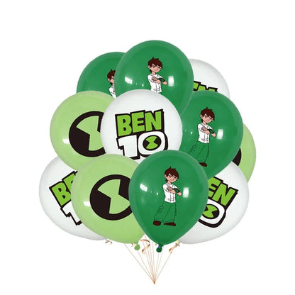 Cartoon Ben-10 Birthday Party Decoration Balloons Favor Set Banner Cake Toppers Baby Shower Boys Ben-10 Party Supplies Good Vibrations