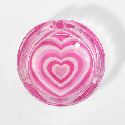 Glass Round Ashtray for Cigarettes, Portable Decorative Modern Ashtray for Home Office Indoor Outdoor Patio Use Good Vibrations Adult Super Store