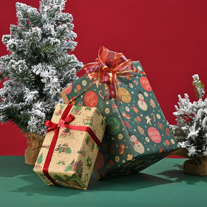 Christmas Gift Wrapping Paper Flower Bouquet Packing Kraft Paper DIY Crafts Paper Christmas New Year Party Packaging Decoration Good Vibrations