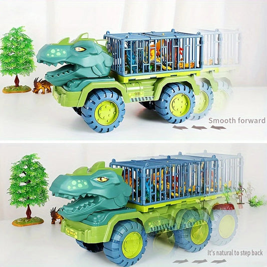 Dinosaur Transport Engineering Truck, Tyrannosaurus Rex Toy Vehicle, Dinosaur Play Set, Dinosaur Eggs, Children's Toy Vehicle Good Vibrations