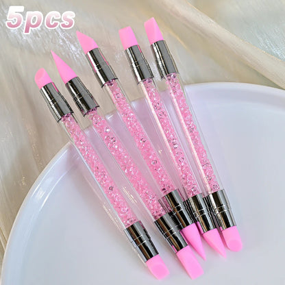 7/10/12/15/20m Pink French Nail Art Liner Painting Brush 5Pcs/set Ultra-thin Elongated Lines Nail Drawing Pen Brush DIY Manicure Good Vibrations