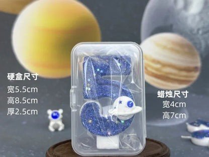 Number Birthday Candles Cake Party Decoration Birthday Candles Planet Universe Blue Boys and Girls Number0-9 Star Blue Party
