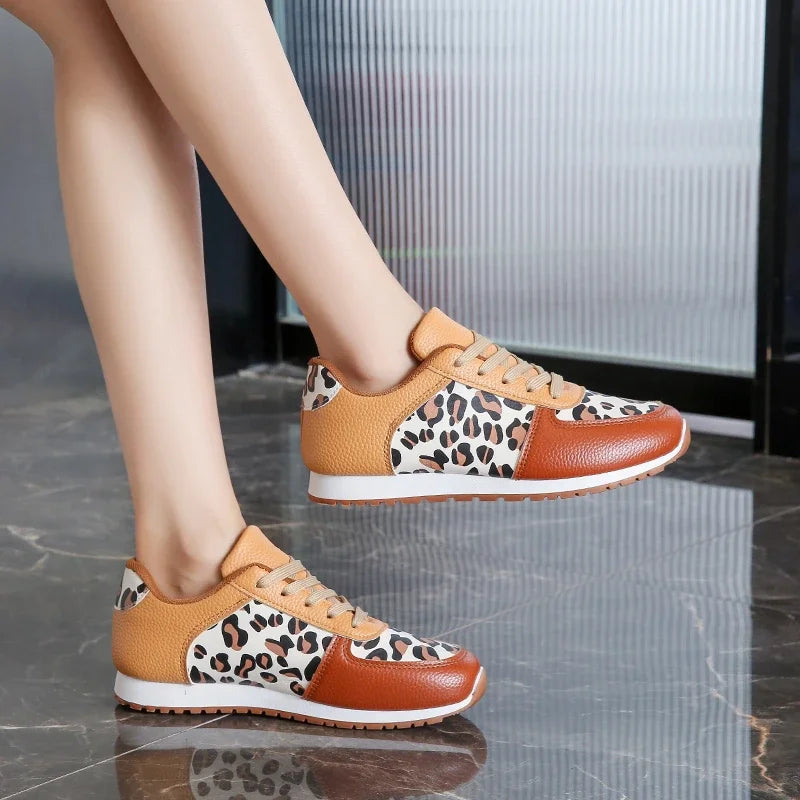 2025 Spring Women's Running Shoes, Casual Walking Training Shoes, Fashion Leopard Pattern Comfortable Casual Tennis Shoes Good Vibrations