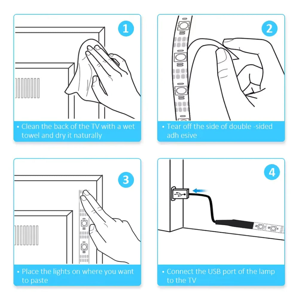 Led Lights for TV 3 Keys Button Control Led Strip USB 5V Tape Lights for TV Backlight Home Party Decoration Flexible Ribbon - Good Vibrations