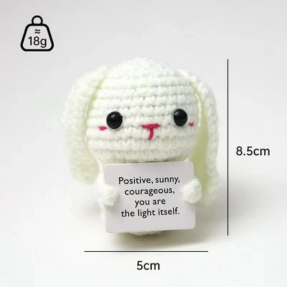 New Positive Energy Potato Hug Pocket Mini Handmade Plush Wool Knitting Doll with Card Funny Christams Gift Home Room Decoration Good Vibrations