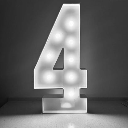 1Pc 73cm/28.7inch Light Up Digital Marquee Frame White Lights KT Board Number 0-9 Plug-in KT Board With Bracket Party Decorative Good Vibrations