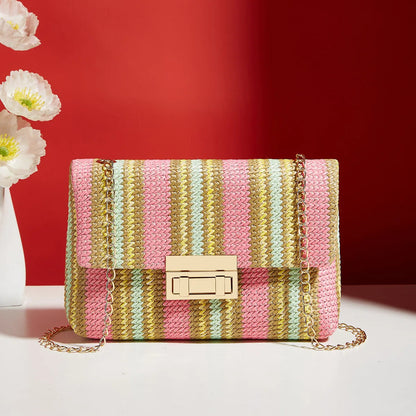 Crossbody Bag for Women Chain Strap Banquet Stylish Accessory Shoulder Bag for Day-to-Night Outfits Good Vibrations