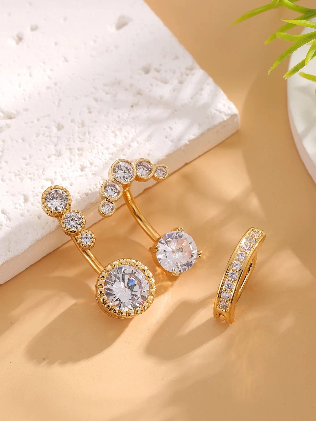 3pcs Gold Color Heart Butterfly Dangled Belly Piercing Sets 14G Stainlees Steel Navel Jewelry for Women Girls Body Belly Rings Good Vibrations Adult Super Store