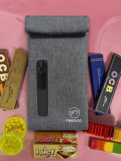 FIREDOG Smoking Smell Proof PU Leather Pouch with Carbon Lining.