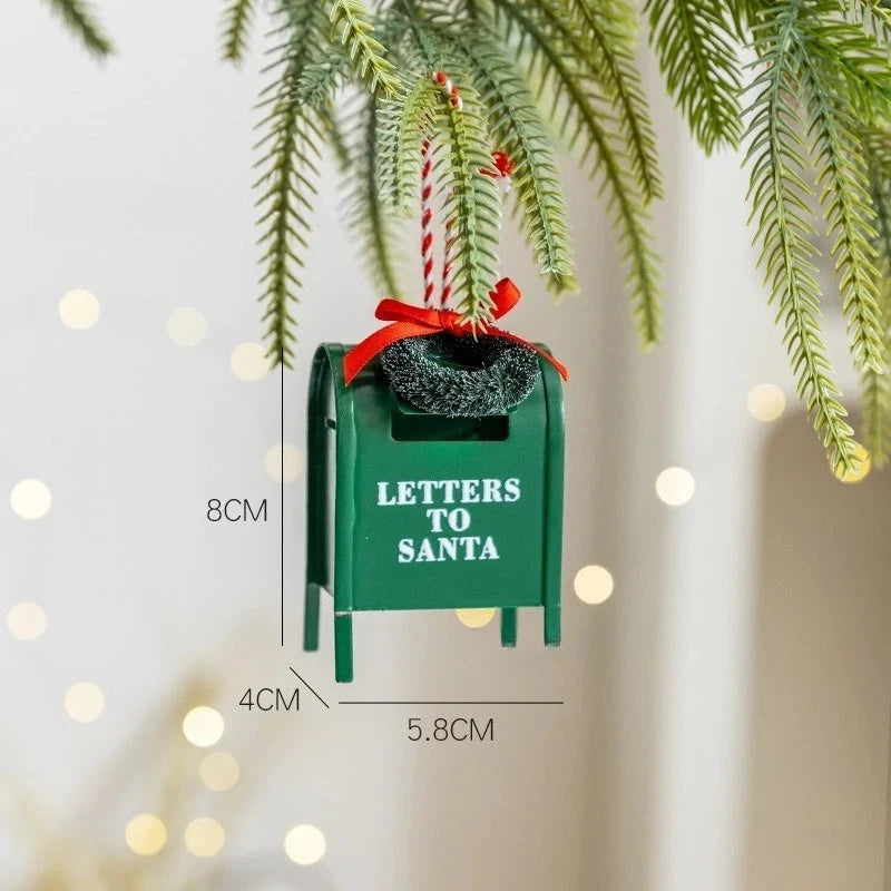 Christmas Iron Mail Box Pendant Christmas Tree Decoration Desktop Landscape Festival Atmosphere Decoration Good Vibrations